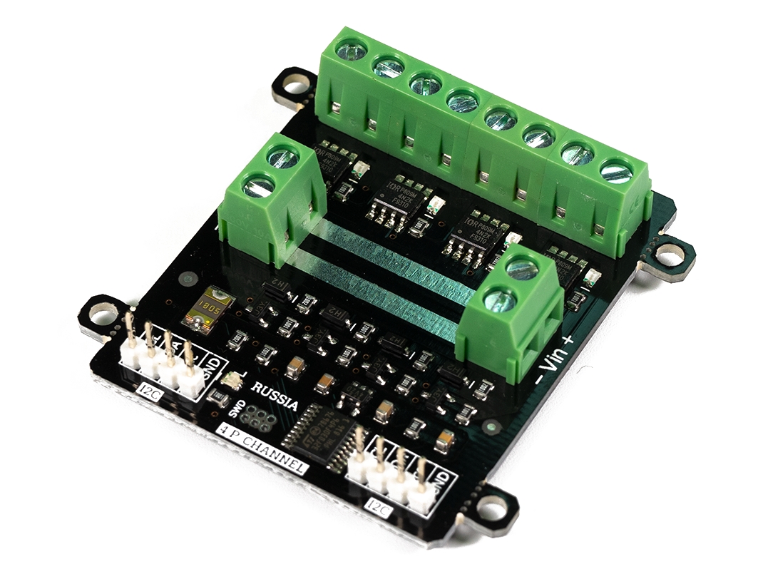  Модуль силовых ключей, 4P-канала 10A, FLASH-I2C для Arduino ардуино